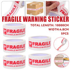 Fragile Handle With Care Tape 5 Rolls 4.8cm x 100m White Red for Packing Moving
