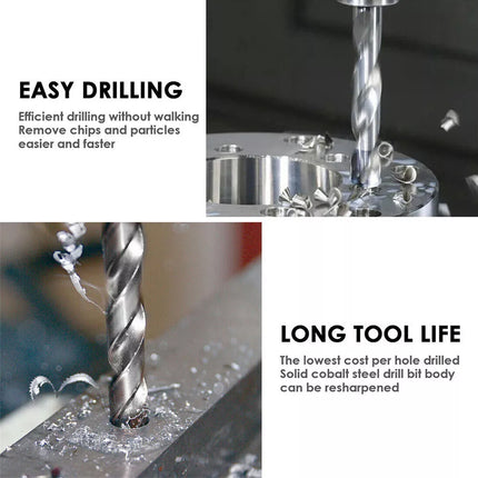 Drill Bits Set Metric Metal Twist High Speed HSS Steel Case 25pcs Coated Tool