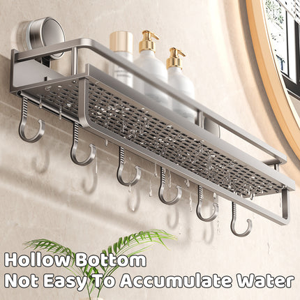 Suction Cup Rack Space Aluminum For Bathroom Washstand Toilet Hole Free Storage
