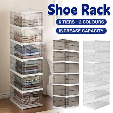 Home Foldable Shoe Box Dustproof Storage Thickened Movable Transparent Cabinet