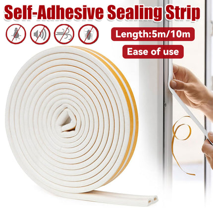 Door Window Sealing Strip 5/10m Windproof Soundproof Insect Prevention Durable