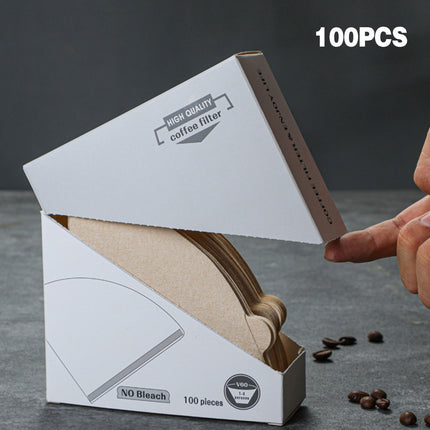 Coffee Filter Paper 100PCS Model A Conical Natural Paper For Drip Coffee Machine