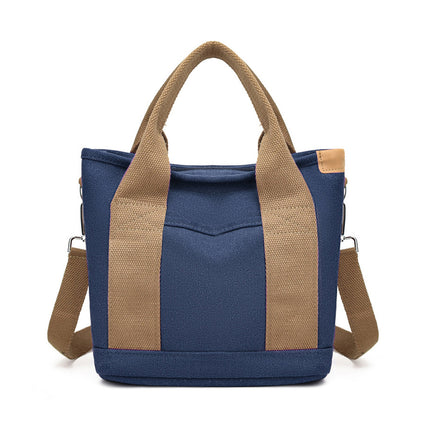 Womens Canvas Handbag Multi-layer Lightweight Crossbody Bag for Work Mommy