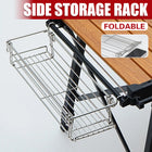 Folding Table Extension Rack Outdoor Camping Storage Shelf With Hanging Basket
