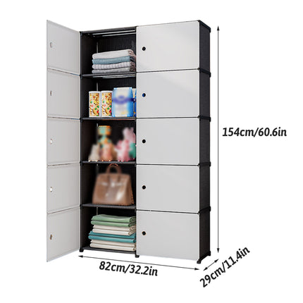 Floor-Standing Storage Cabinet with Magnetic Door Dust Proof for Clothes Shoes