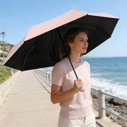 Portable Foldable Umbrella with Zipper Storage Bag Travel Commuter Rain-Proof