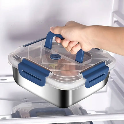1800ml Portable Square Lunch Box Sealed Crisper Refrigerator Storage Container