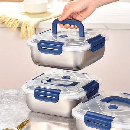 1800ml Portable Square Lunch Box Sealed Crisper Refrigerator Storage Container