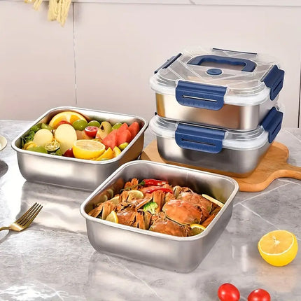 1800ml Portable Square Lunch Box Sealed Crisper Refrigerator Storage Container