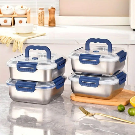 1800ml Portable Square Lunch Box Sealed Crisper Refrigerator Storage Container