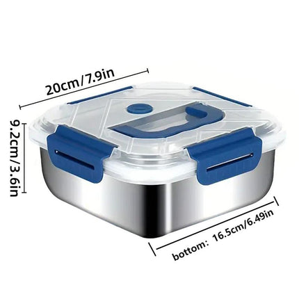 1800ml Portable Square Lunch Box Sealed Crisper Refrigerator Storage Container