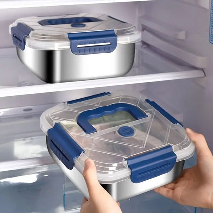 1800ml Portable Square Lunch Box Sealed Crisper Refrigerator Storage Container