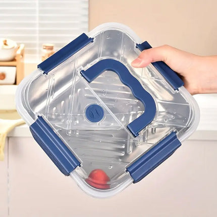 1800ml Portable Square Lunch Box Sealed Crisper Refrigerator Storage Container