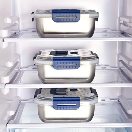 1800ml Portable Square Lunch Box Sealed Crisper Refrigerator Storage Container