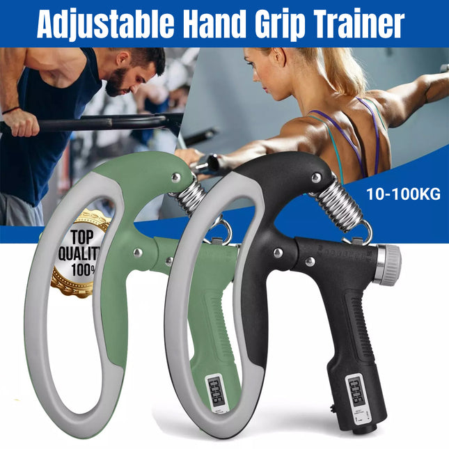 Hand Grip Strength Power Trainer Gripper Strengthener Adjustable Gym Exerciser