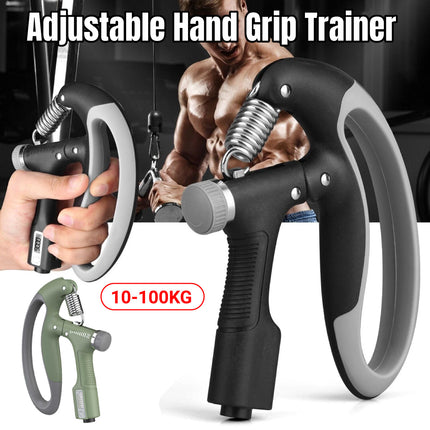 Hand Grip Strength Power Trainer Gripper Strengthener Adjustable Gym Exerciser