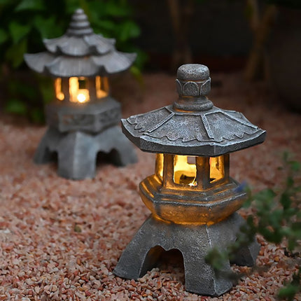Zen Inspired Solar Pagoda Powered Outdoor Courtyard Decorative Lights Waterproof