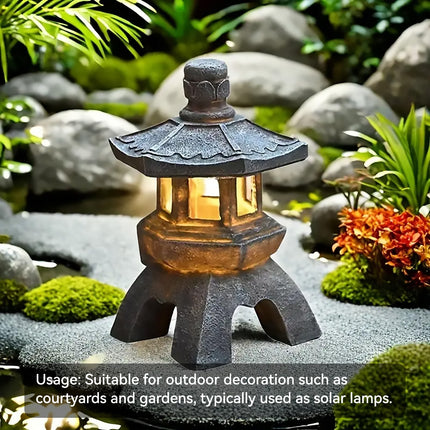 Zen Inspired Solar Pagoda Powered Outdoor Courtyard Decorative Lights Waterproof
