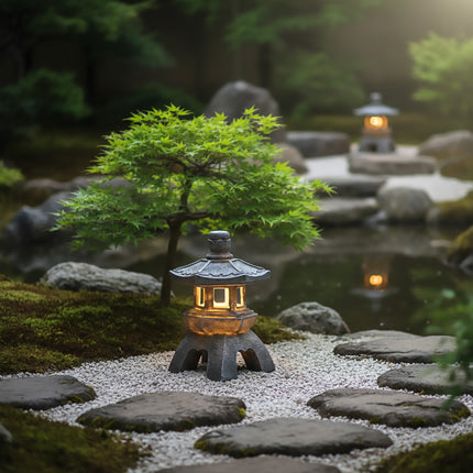 Zen Inspired Solar Pagoda Powered Outdoor Courtyard Decorative Lights Waterproof