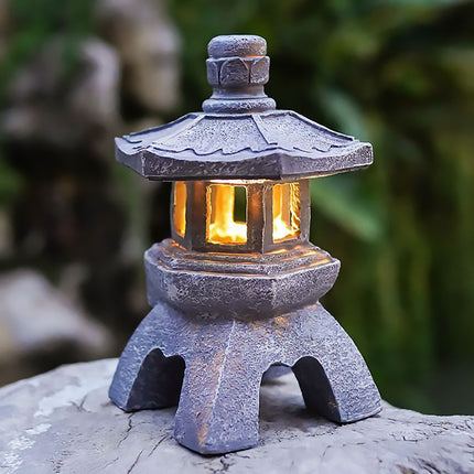Zen Inspired Solar Pagoda Powered Outdoor Courtyard Decorative Lights Waterproof