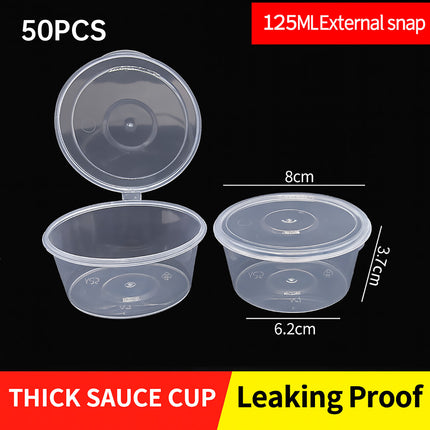 50PCS Takeaway Sauce Cup Clear Leak Proof FoodGrade for Restaurant Home Delivery