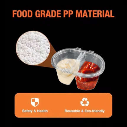 50PCS Takeaway Sauce Cup Clear Leak Proof FoodGrade for Restaurant Home Delivery