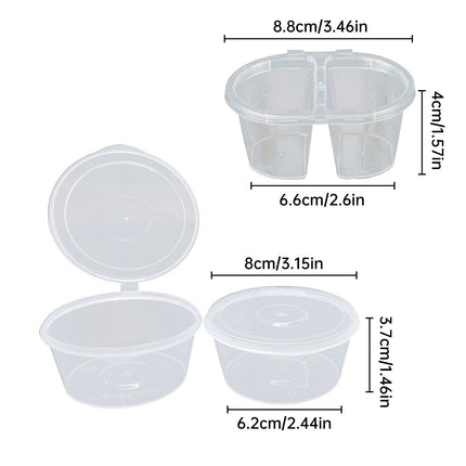 50PCS Takeaway Sauce Cup Clear Leak Proof FoodGrade for Restaurant Home Delivery