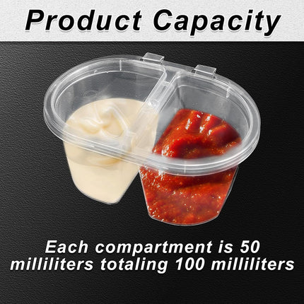 50PCS Takeaway Sauce Cup Clear Leak Proof FoodGrade for Restaurant Home Delivery
