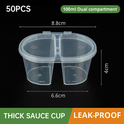 50PCS Takeaway Sauce Cup Clear Leak Proof FoodGrade for Restaurant Home Delivery