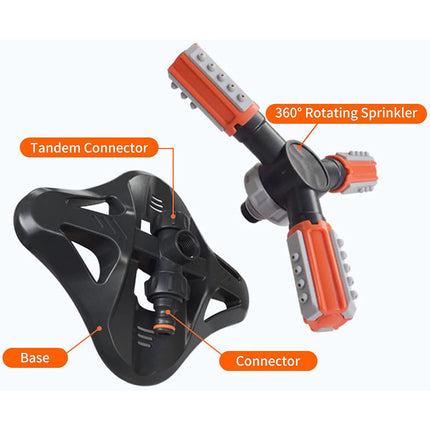 Factory Supply Multifunctional Garden Sprinkler Plastic Three-prong Sprinkler Automatic Rotating Sprinkler
