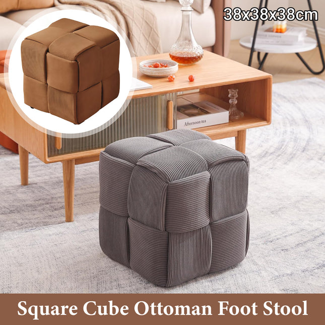 Square Cube Ottoman Foot Stool Durable for Living Room Bedroom Home Decor