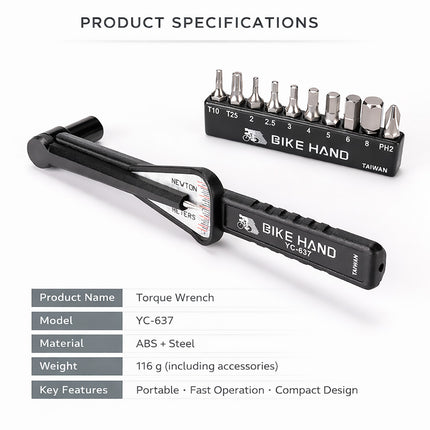Torque Wrench Bicycle Repair Tool Adjustable For Road Bike Cycle Use Garage Work