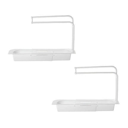 New Telescopic Sink Rack Holder Expandable Storage Drain Basket Home Kitchen Kit - Aimall