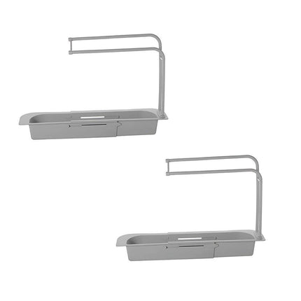 New Telescopic Sink Rack Holder Expandable Storage Drain Basket Home Kitchen Kit - Aimall