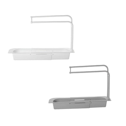 New Telescopic Sink Rack Holder Expandable Storage Drain Basket Home Kitchen Kit - Aimall