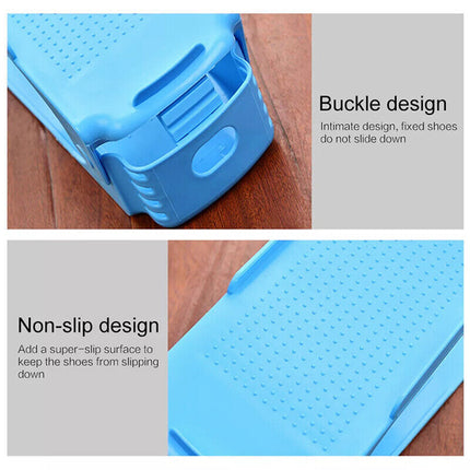 20X Shoe Rack Display Case Box Adjustable Slots Organizer Storage Holder