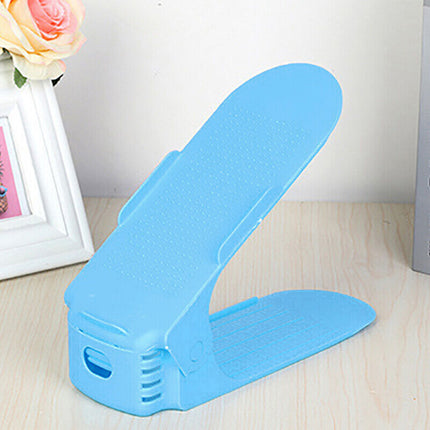 20X Shoe Rack Display Case Box Adjustable Slots Organizer Storage Holder