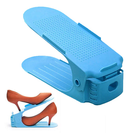 20X Shoe Rack Display Case Box Adjustable Slots Organizer Storage Holder