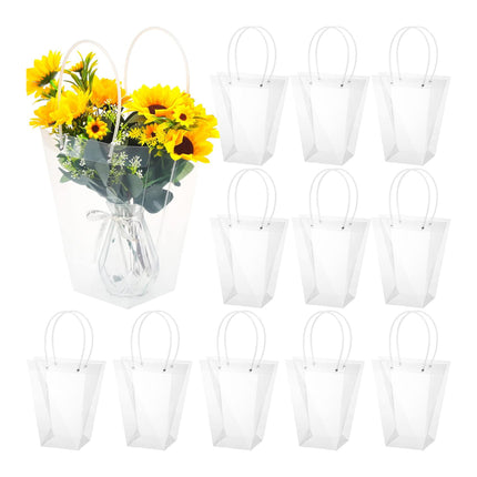Transparent Tote Handbag Flower Bouquet Packaging Bag PVC Packaging Bag Gift Bag