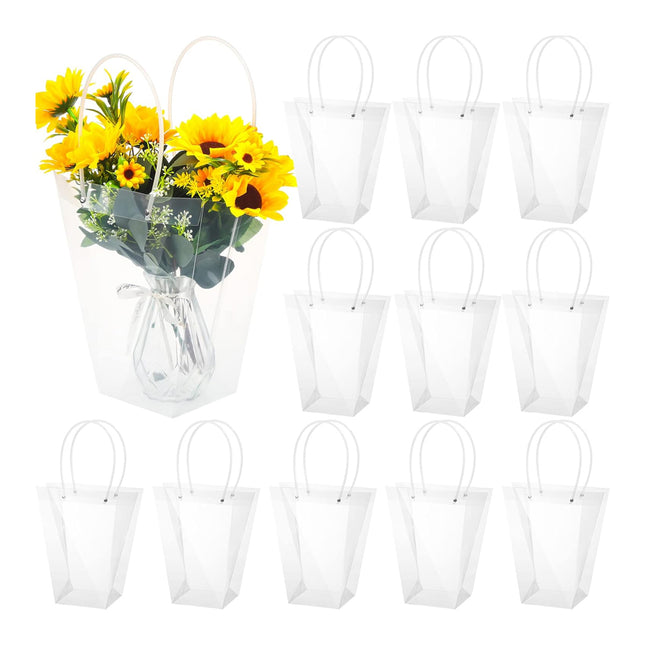 Transparent Tote Handbag Flower Bouquet Packaging Bag PVC Packaging Bag Gift Bag