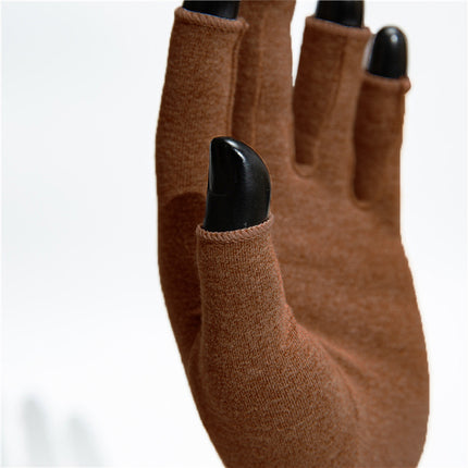 Brace Arthritis Hand Compression Gloves fingerless gloves Pain Relief Brown