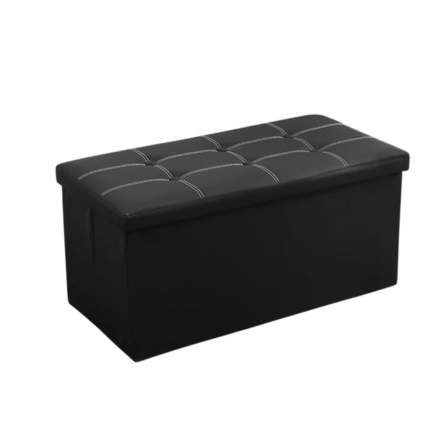 Multifunctional Foldable Storage Stool with Lid 110L Capacity Space Saving