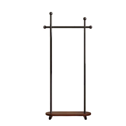 Portable Clothes Rack 60x30x175cm Metal Frame Wood Base Wheels for Bedroom