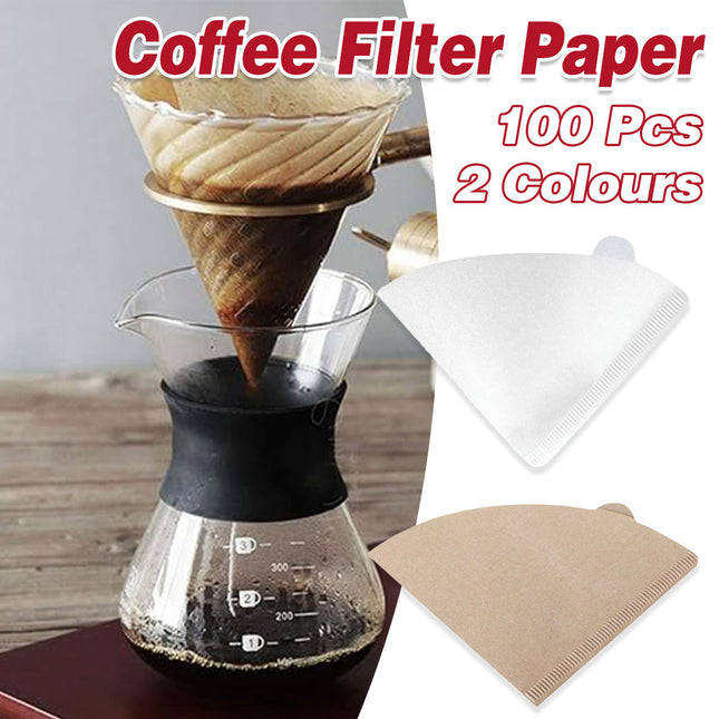 Coffee Filter Paper 100PCS Model A Conical Natural Paper For Drip Coffee Machine