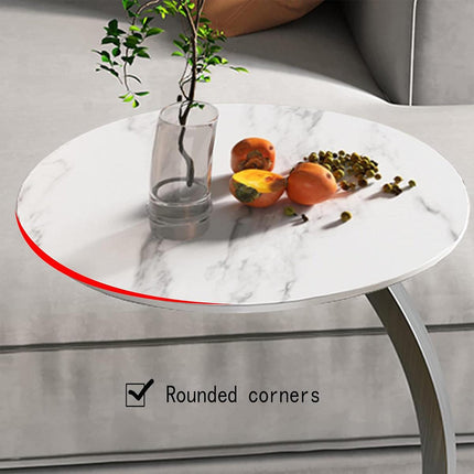 C Shaped Snack Side Table for Sofa Couch Small End Table for Living Room Bedroom