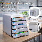 5-Tier Lockable Drawer File Cabinet Office Secure Document Storage Organizer