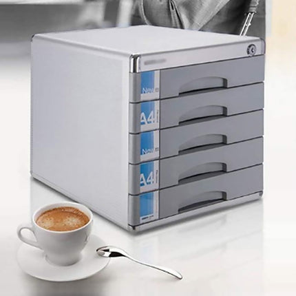 5-Tier Lockable Drawer File Cabinet Office Secure Document Storage Organizer