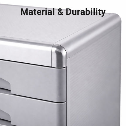 5-Tier Lockable Drawer File Cabinet Office Secure Document Storage Organizer