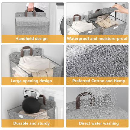 Foldable Laundry Basket Wall Mounted Clothes Storage Basket Household Organizer