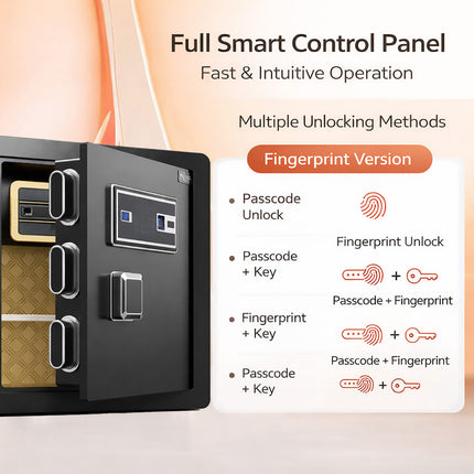 Home Safes Fingerprint Password Lock Home Office Cash Jewelry File Security Box
